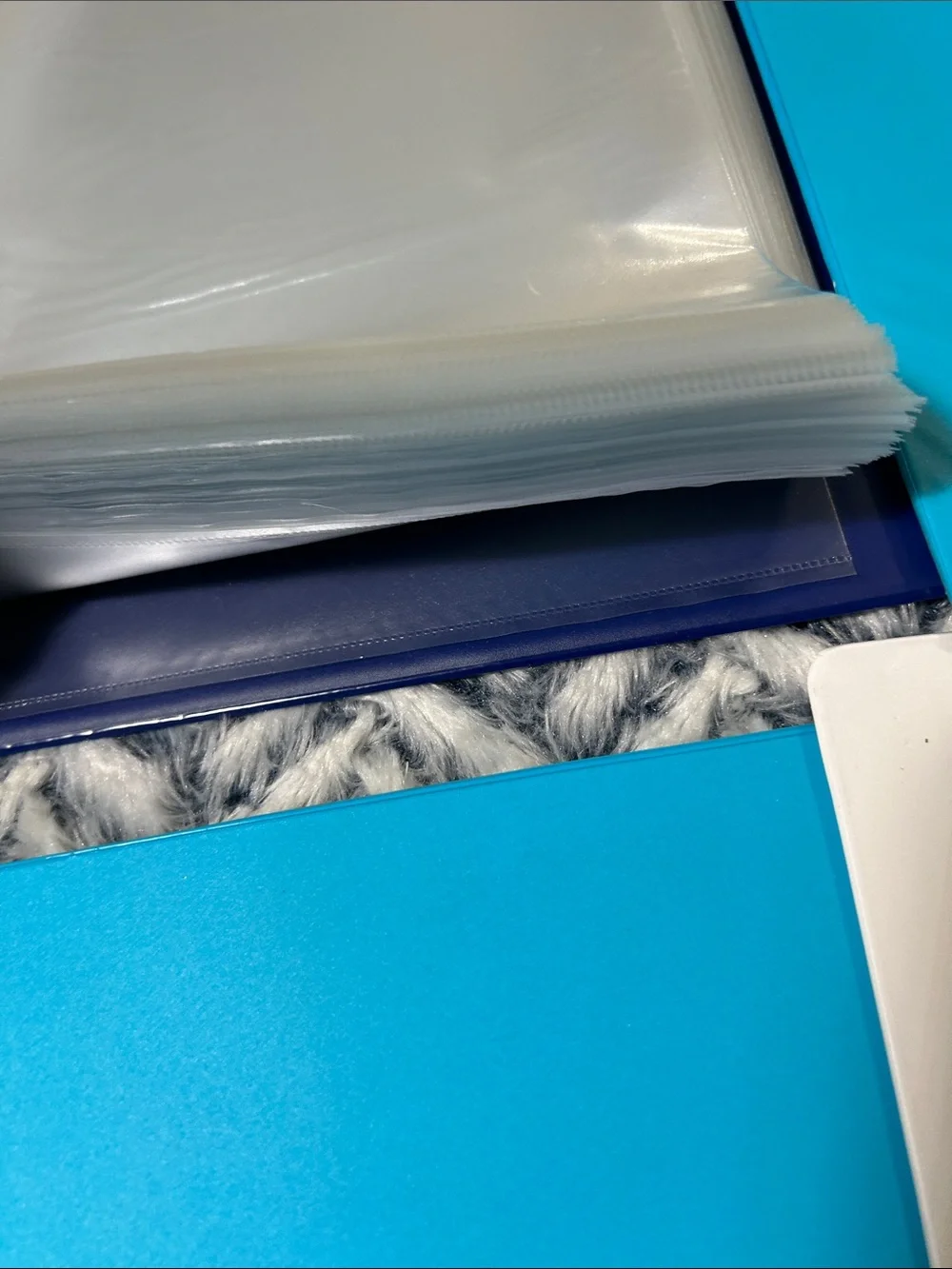 Assorted Color 1”- 2” 3 Ring Binders 100 Clear Sheet Protectors and Notebooks